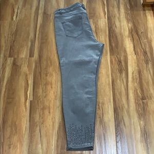 Avenuedenim Skinny Jeans With Rhinestones Size 18A